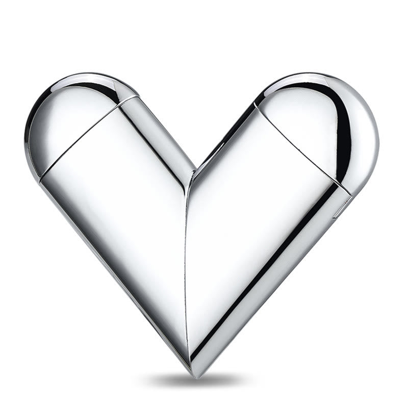 Foldable Heart 2-in-1 Electronic & Butane Lighter - Silver - image 13