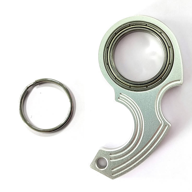 EDC Gear Fidget Spinner Keychain For Anxiety Relief - Silver - image 4