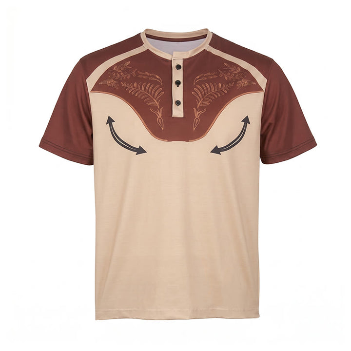 Men's Vintage Men's Western Aztec Print Henley Shirt - image 9