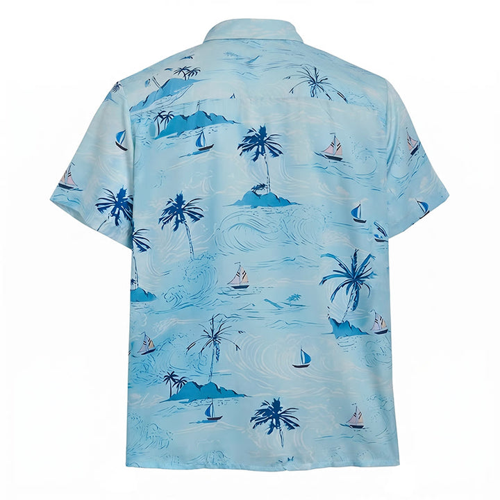 Men's Hawaiian Beach Holiday Print Button Down Shirt - image 10