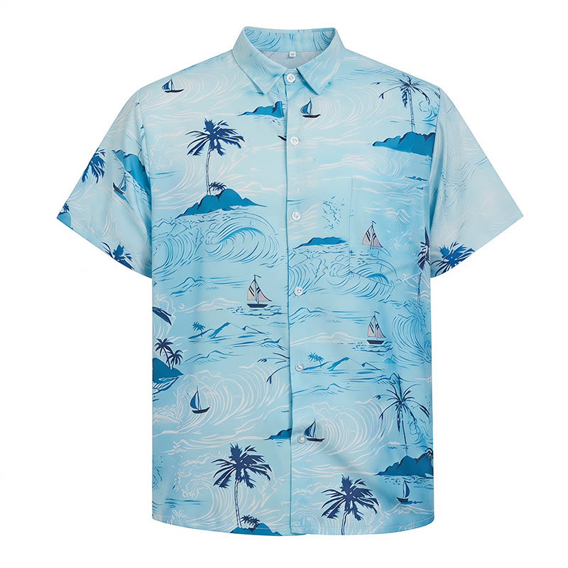 Men's Hawaiian Beach Holiday Print Button Down Shirt - image 9