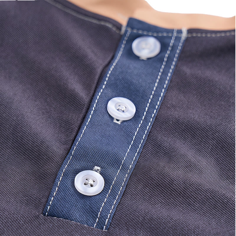 Men's Vintage Washed Summer Casual Henley Shirt - image 7