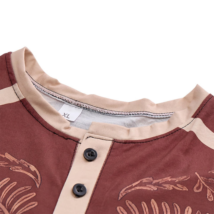 Men's Vintage Men's Western Aztec Print Henley Shirt - image 4
