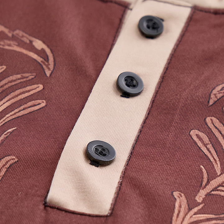 Men's Vintage Men's Western Aztec Print Henley Shirt - image 5