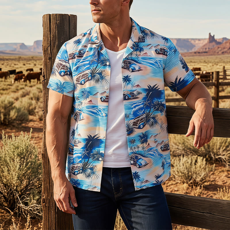 Men's Summer Beach Holiday Hawaiian Button Up Shirt  - Multicolor - 5XL - image 0