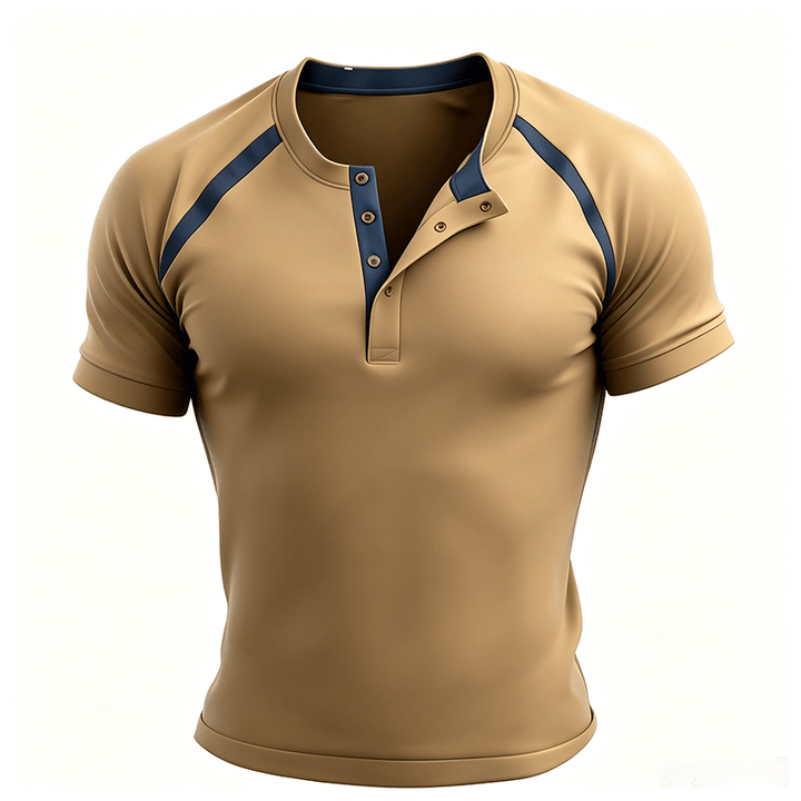 Men's Vintage Washed Summer Casual Henley Shirt - image 11