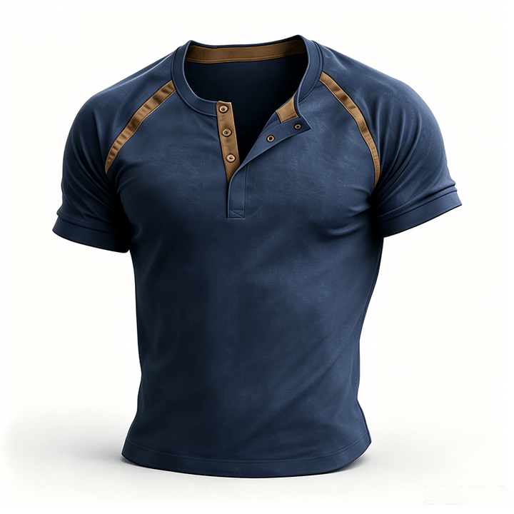 Men's Vintage Washed Summer Casual Henley Shirt - image 12