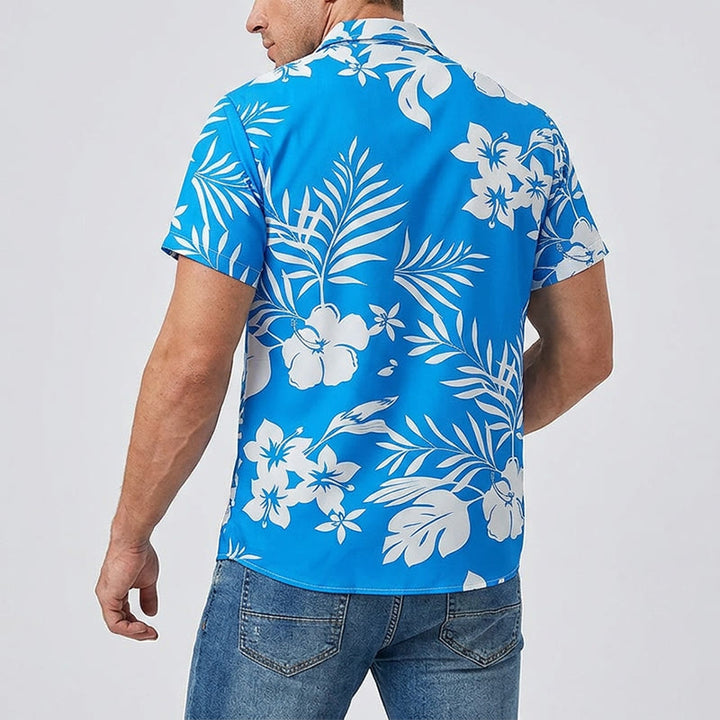 Men's Summer Vacation Flower Leaf Print Relaxed Shirt - image 3