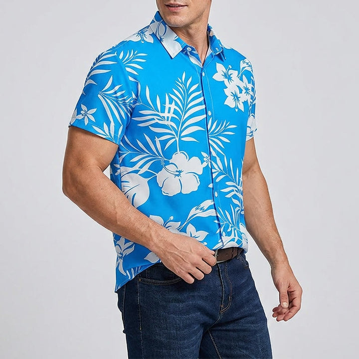 Men's Summer Vacation Flower Leaf Print Relaxed Shirt - image 2