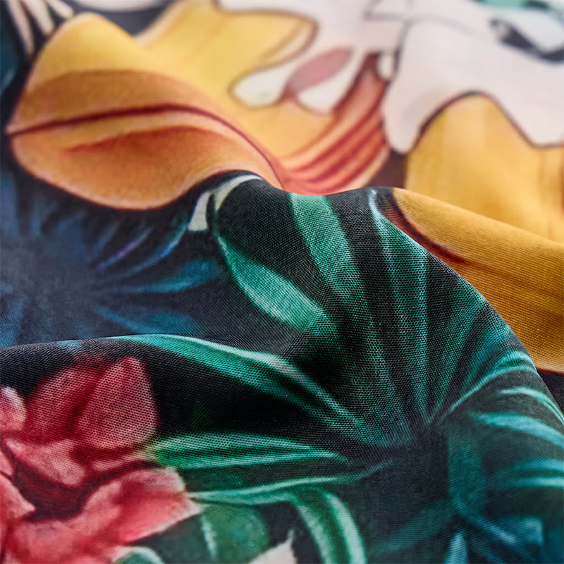 Men's Beer Mug Tropical Palm Floral Print Casual Hawaiian Shirts - image 5