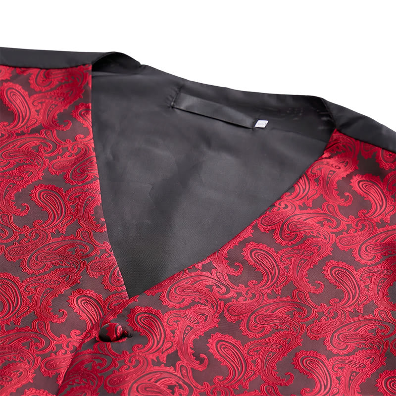 Men's All-match Paisley Pattern Waistcoat 3-in-1 Outfit Set Suit Vest - image 7