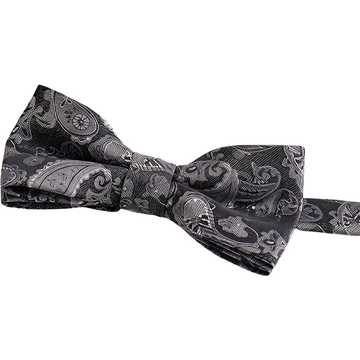 2Pcs Men's Charcoal Gray Suit Suit Vest With Paisley Bow Tie - image 4