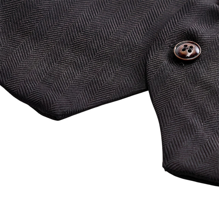 2Pcs Men's Charcoal Gray Suit Suit Vest With Paisley Bow Tie - image 7