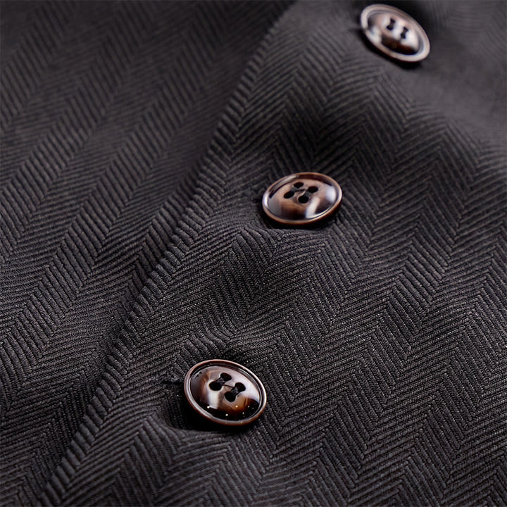 2Pcs Men's Charcoal Gray Suit Suit Vest With Paisley Bow Tie - image 6