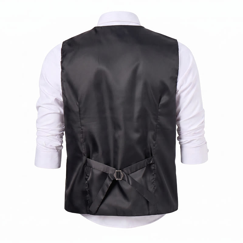 Men's Modern V-Neck Asymmetric Zipper Suit Vest - image 13
