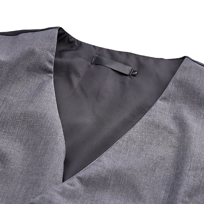 Men's Modern V-Neck Asymmetric Zipper Suit Vest - image 8