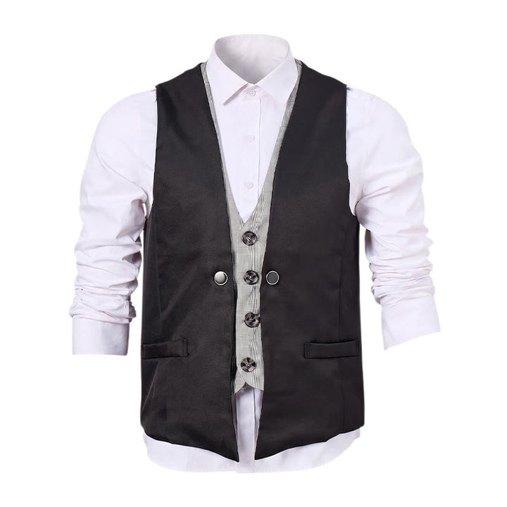 Men's Urban Two-Tone Faux Layered Design Suit Vest - image 10