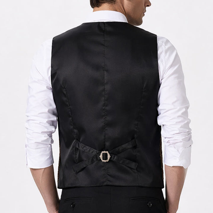 Men's Urban Two-Tone Faux Layered Design Suit Vest - image 3