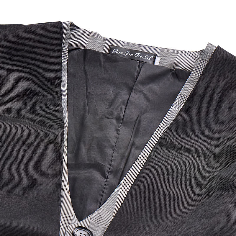 Men's Urban Two-Tone Faux Layered Design Suit Vest - image 5