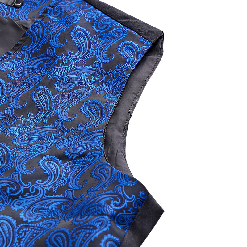 Men's Paisley Floral Jacquard With Bow Tie Suit Vest - image 10