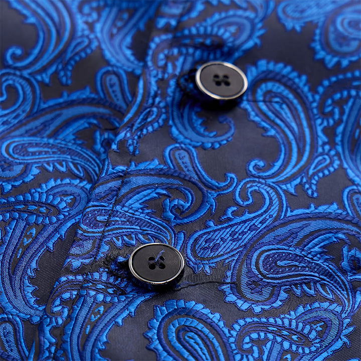 Men's Paisley Floral Jacquard With Bow Tie Suit Vest - image 11