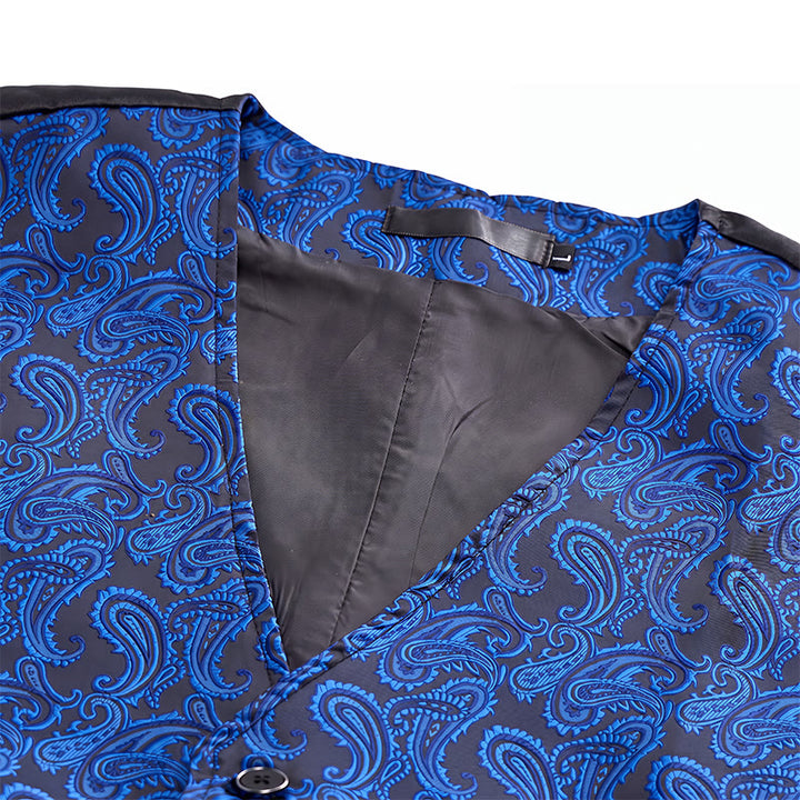 Men's Paisley Floral Jacquard With Bow Tie Suit Vest - image 9