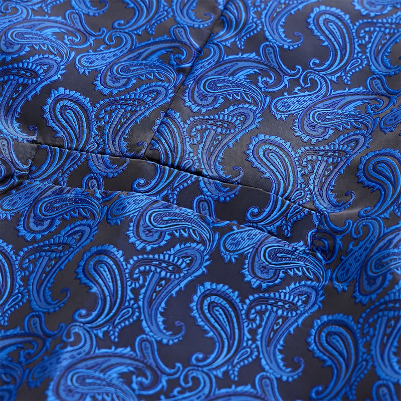 Men's Paisley Floral Jacquard With Bow Tie Suit Vest - image 12