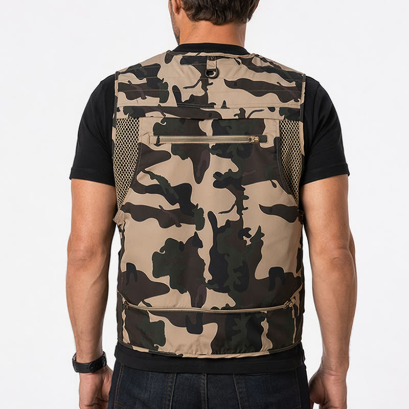 Camo Hunting Multi-Pocket Lightweight Mesh Lined Utility Vest - image 2