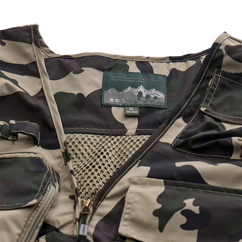 Camo Hunting Multi-Pocket Lightweight Mesh Lined Utility Vest - image 4
