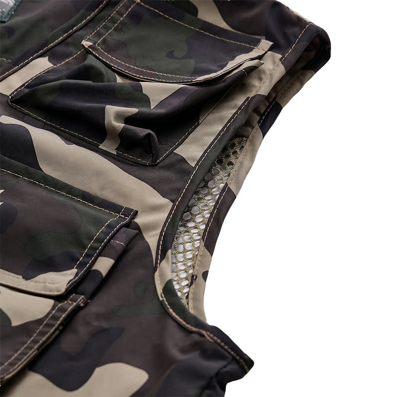 Camo Hunting Multi-Pocket Lightweight Mesh Lined Utility Vest - image 8