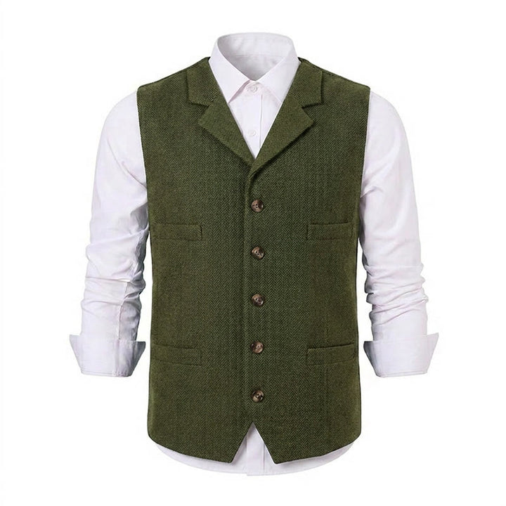 Men's Herringbone Suit Lape with Decorative Chain Suit Vest - image 28