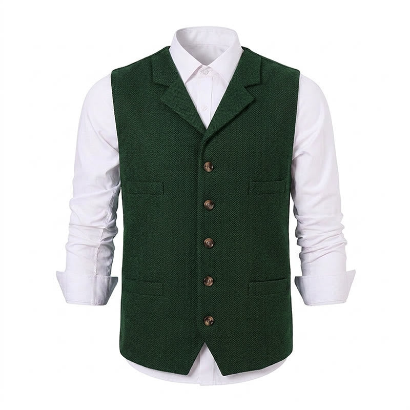 Men's Herringbone Suit Lape with Decorative Chain Suit Vest - image 29