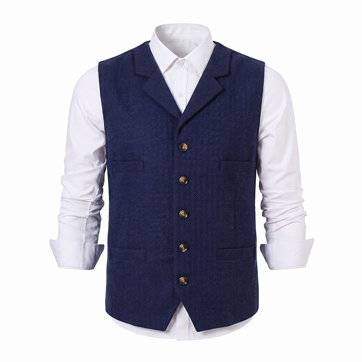 Men's Herringbone Suit Lape with Decorative Chain Suit Vest - image 25