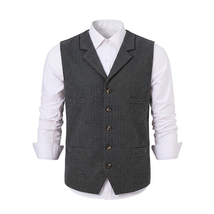 Men's Herringbone Suit Lape with Decorative Chain Suit Vest - image 27