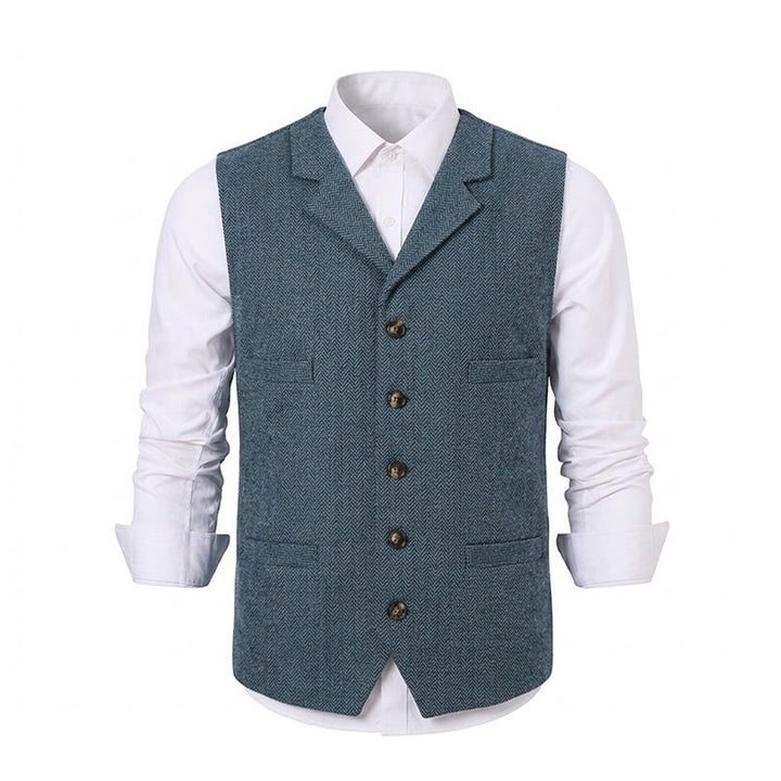 Men's Herringbone Suit Lape with Decorative Chain Suit Vest - image 30