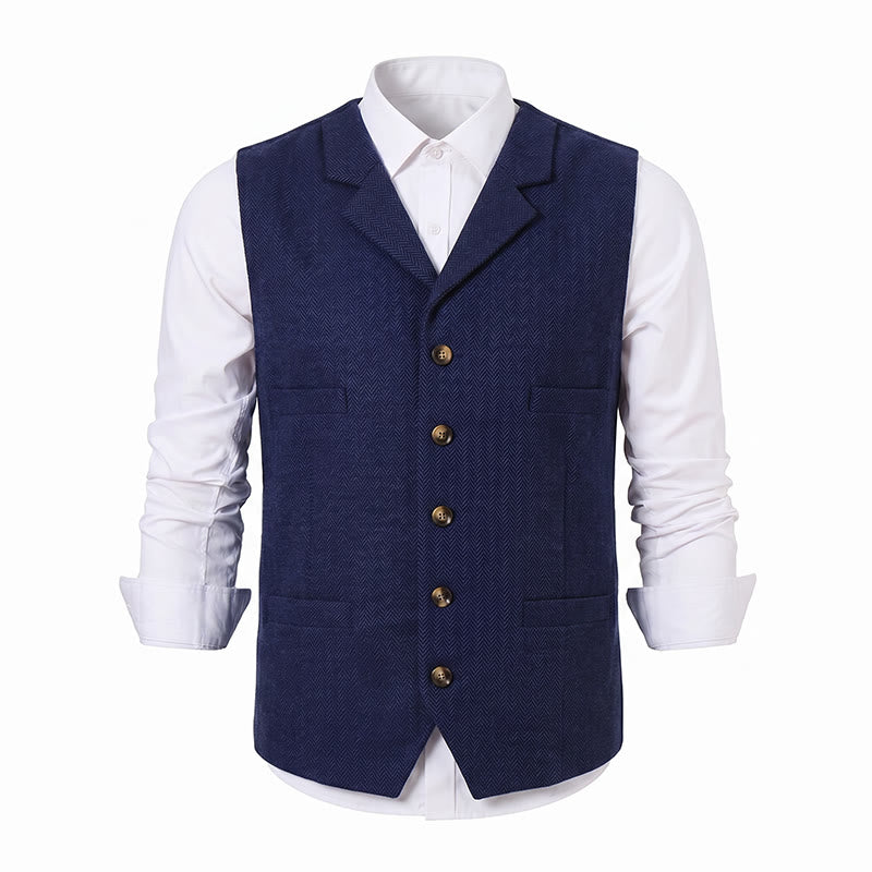 Men's Herringbone Suit Lape with Decorative Chain Suit Vest - image 24