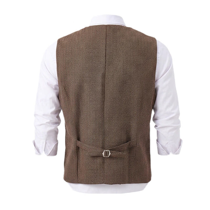 Men's Herringbone Suit Lape with Decorative Chain Suit Vest - image 22