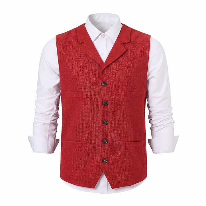 Men's Herringbone Suit Lape with Decorative Chain Suit Vest - image 26