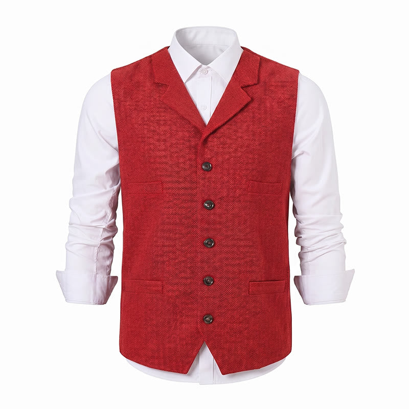 Men's Herringbone Suit Lape with Decorative Chain Suit Vest - image 25