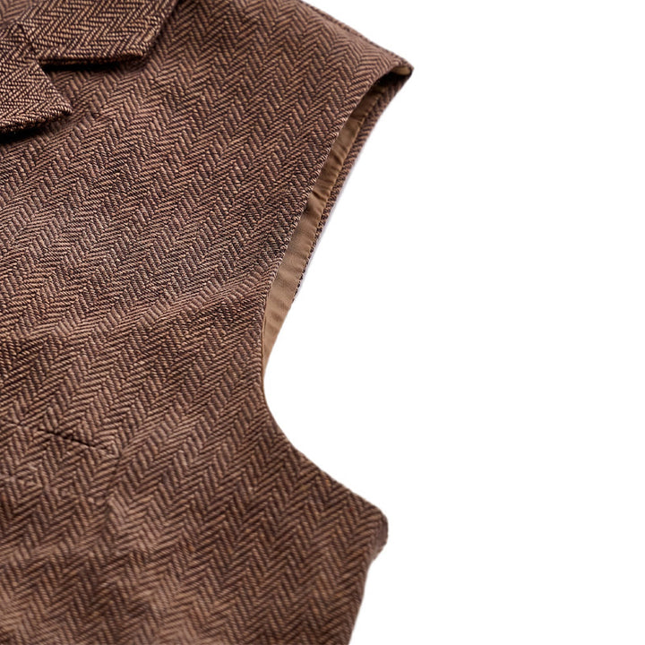 Men's Herringbone Suit Lape with Decorative Chain Suit Vest - image 18