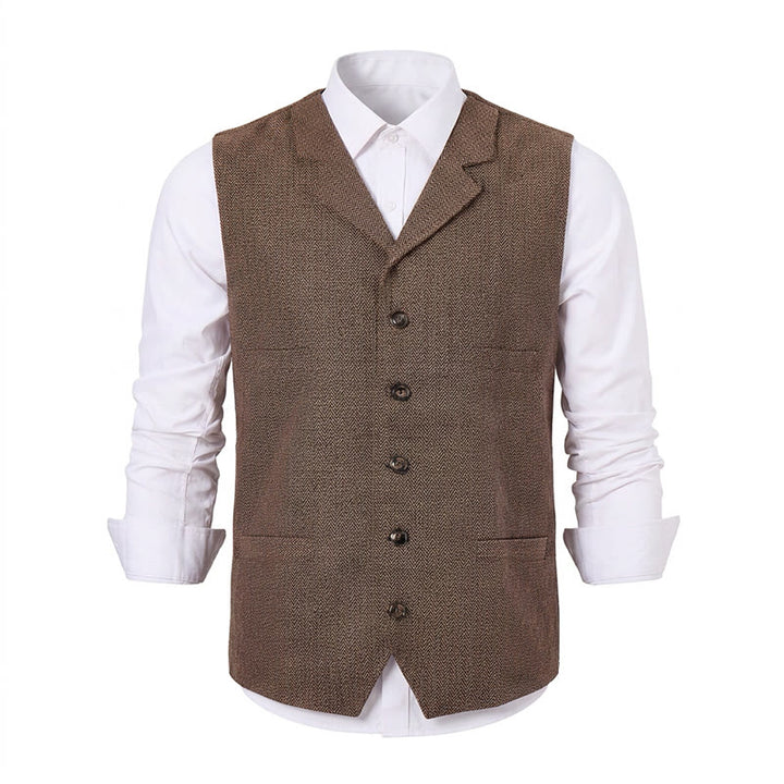 Men's Herringbone Suit Lape with Decorative Chain Suit Vest - image 20