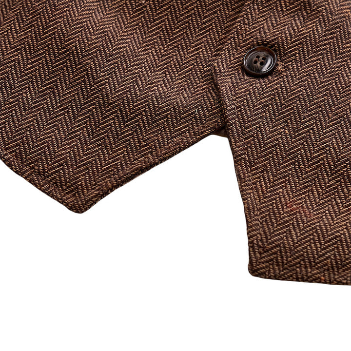 Men's Herringbone Suit Lape with Decorative Chain Suit Vest - image 20