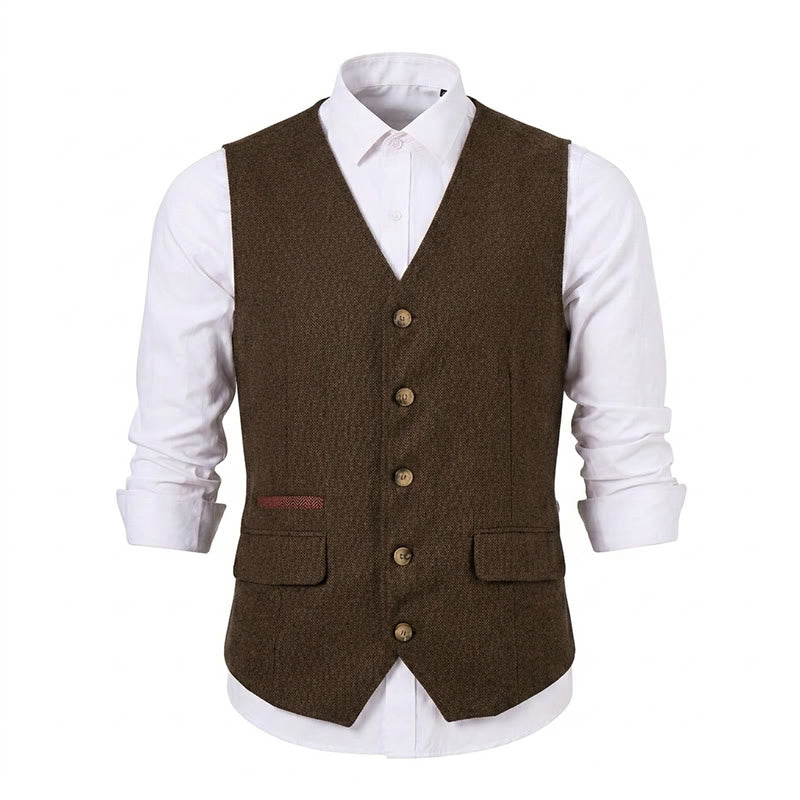 Men's British Herringbone Thick Casual Suit Vest - image 36