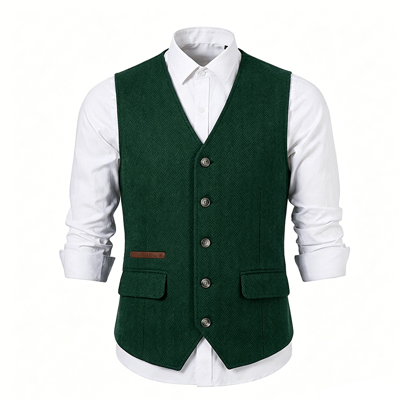 Men's British Herringbone Thick Casual Suit Vest - image 24