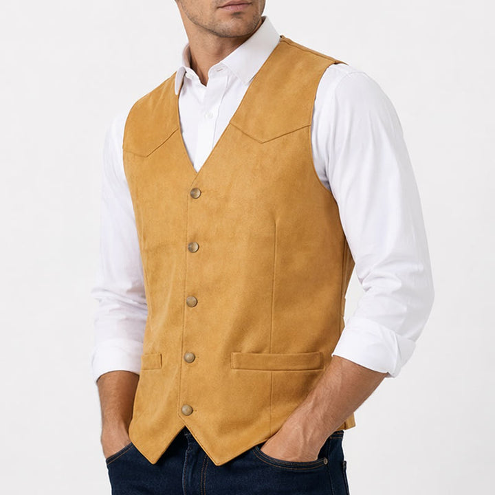Men's Western Suede Look Casual Layering Vest - image 2