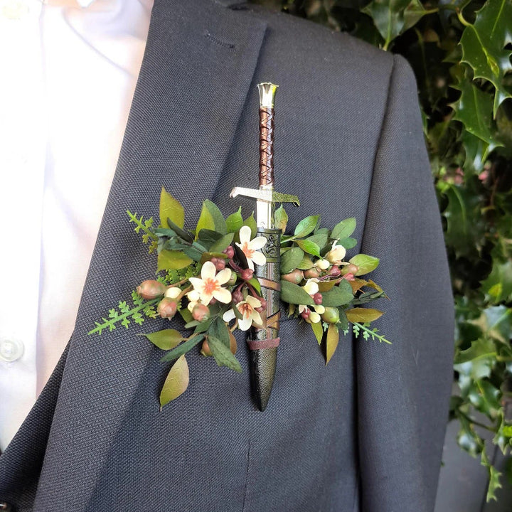 Medieval Fantasy Sword Boutonniere Suit Pocket Brooch - image 4