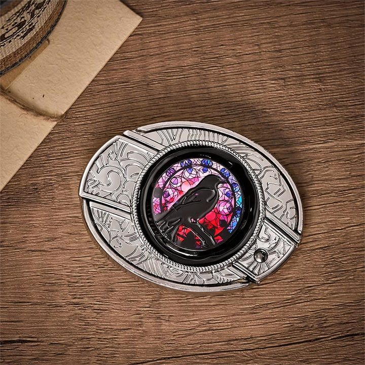 Witchy Raven DIY Hidden Folding Knife Buckle Leather Belt - image 10