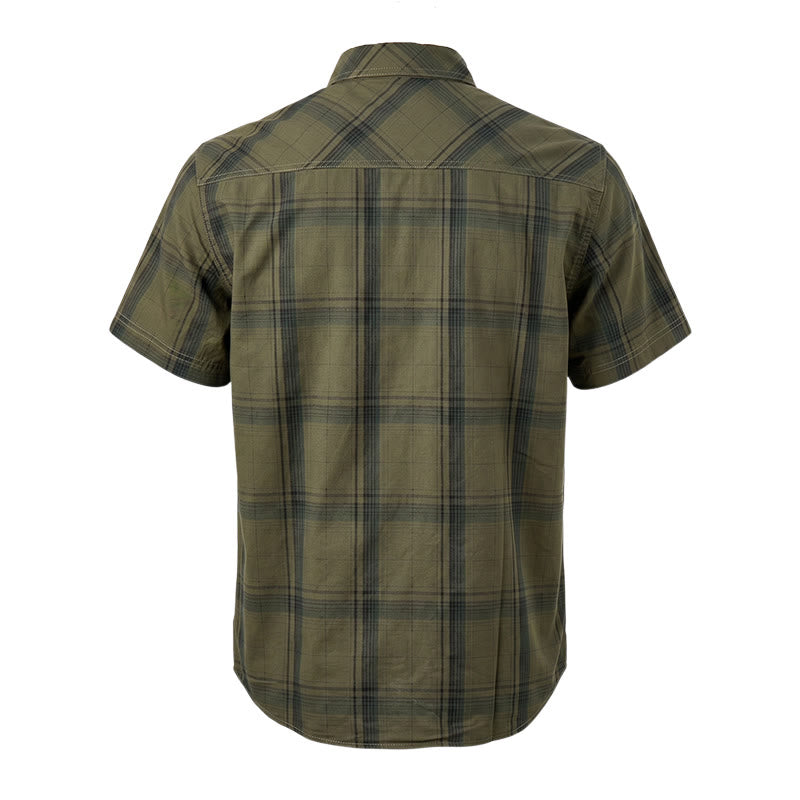 Men's Vintage Plaid Shirt With Chest Flap Pockets - image 12