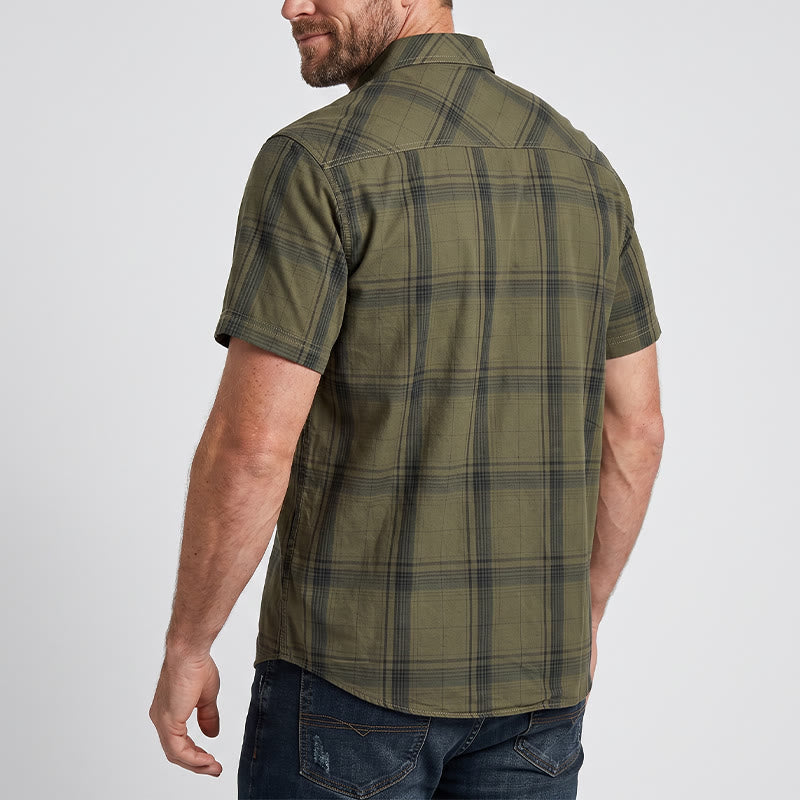 Men's Vintage Plaid Shirt With Chest Flap Pockets - image 2