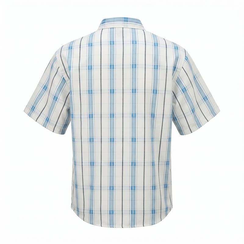 Classic Cream Base Stripe Plaid Shirt For Daily Office Wear - image 12